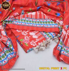 Modern Floral Digital Print 2-Piece Outfit – All-Season Fabric